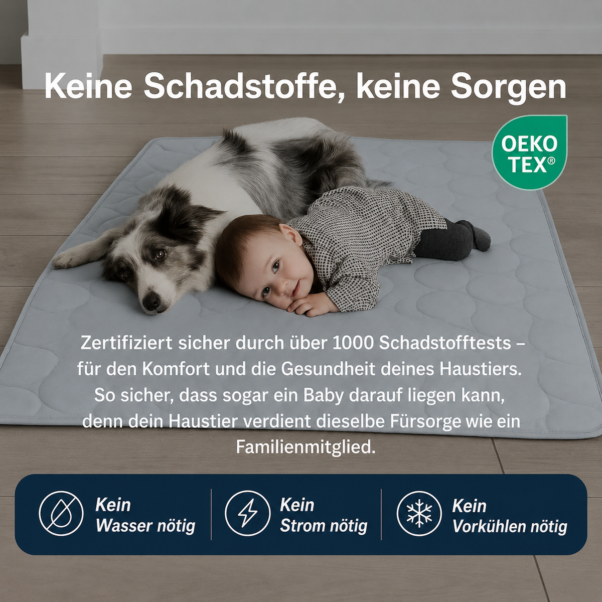 Kühlmatte mit Eisseiden-Technologie – Wo dein Hund zur Ruhe kommt